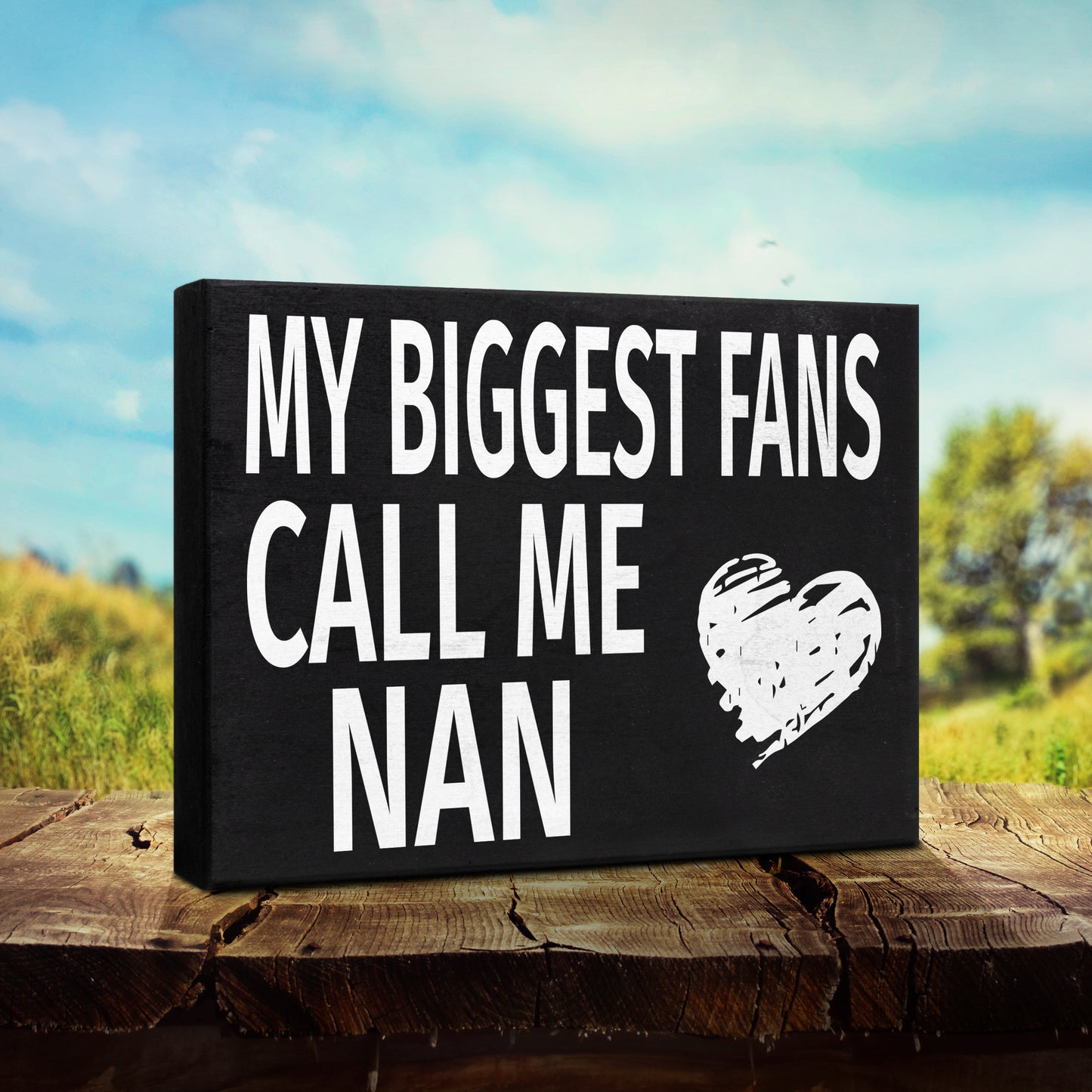 JennyGems My Biggest Fans Call Me Nan Sign, American Made 8x6 Inch Wall Hanging Decor, Nan Gifts, Wall Art
