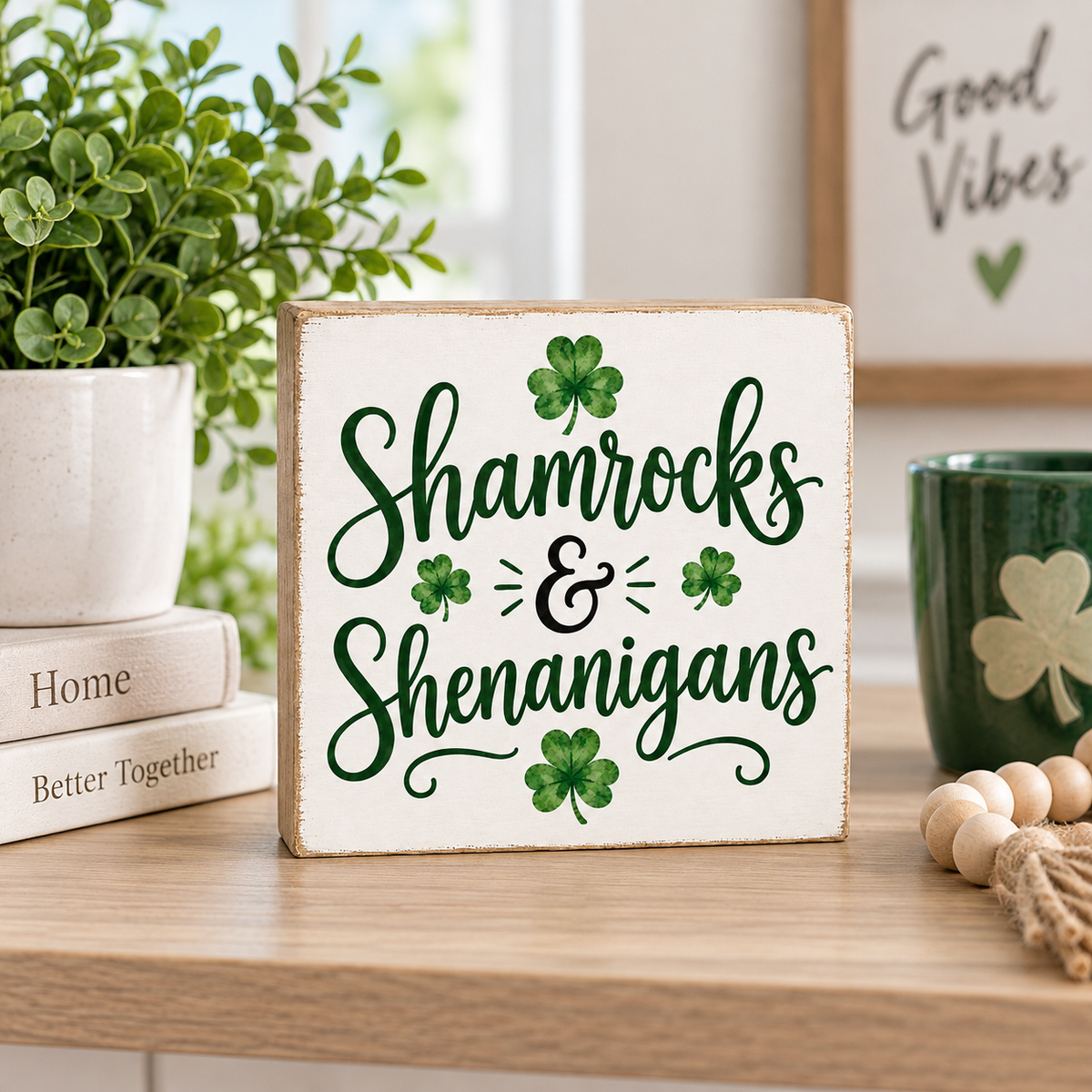 Shamrocks and Shenanigans Irish Decor Gift and St. Patricks Day