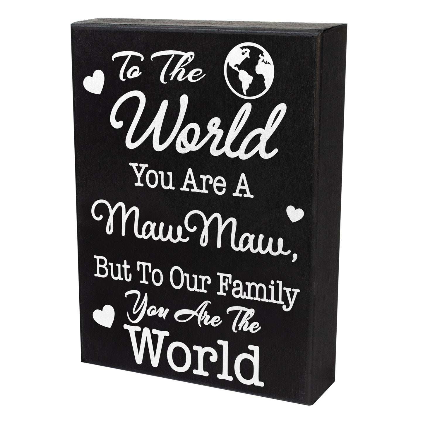 JennyGems Maw Maw Gift Sign Decor Plaque, Mawmaw Gift Wall Hanging and Tabletop Box Sign, 6x8 Inch Wood Sign, Made in USA