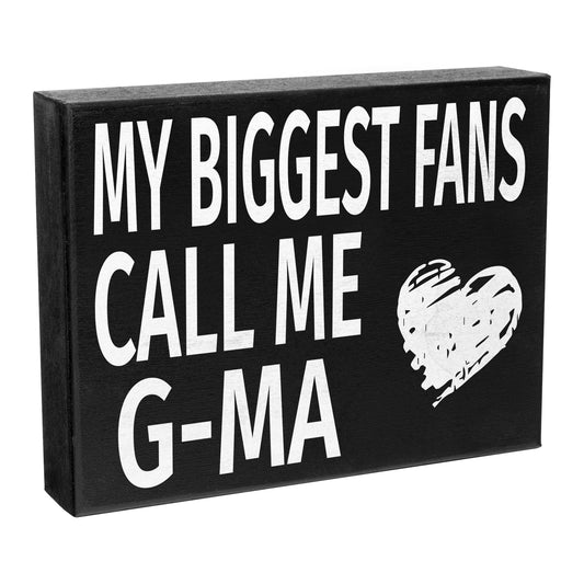 JennyGems My Biggest Fans Call Me G-Ma Sign, 8x6 Inch Hanging Wall Art, American Made, G-Ma Decor, G-Ma Gifts