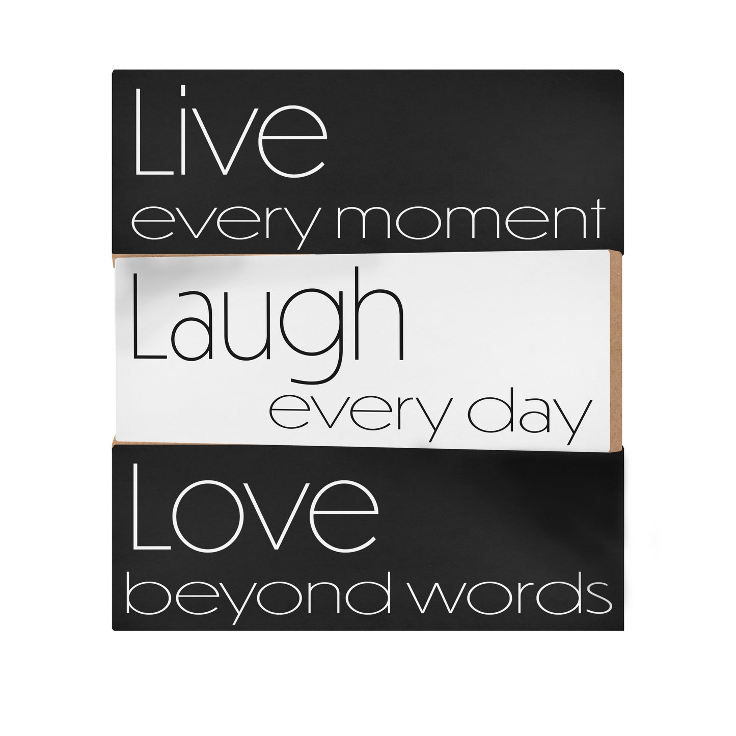 JennyGems Live Laugh Love Set of 3 Wood Block Signs, 5.5"x2" Each, Farmhouse Country Home Decor, Tiered Tray Decor, American Made