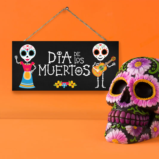 Day of the Dead Sign, Dia De Los Muertos Decor, Day of The Dead Decor, Halloween Decorations Day of the Dead Decorations Sugar Skulls Skeletons