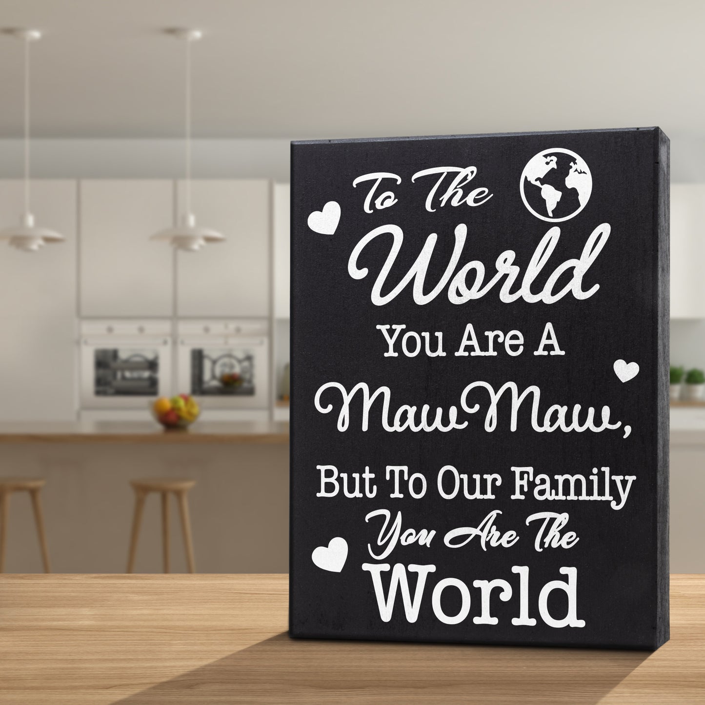 JennyGems Maw Maw Gift Sign Decor Plaque, Mawmaw Gift Wall Hanging and Tabletop Box Sign, 6x8 Inch Wood Sign, Made in USA