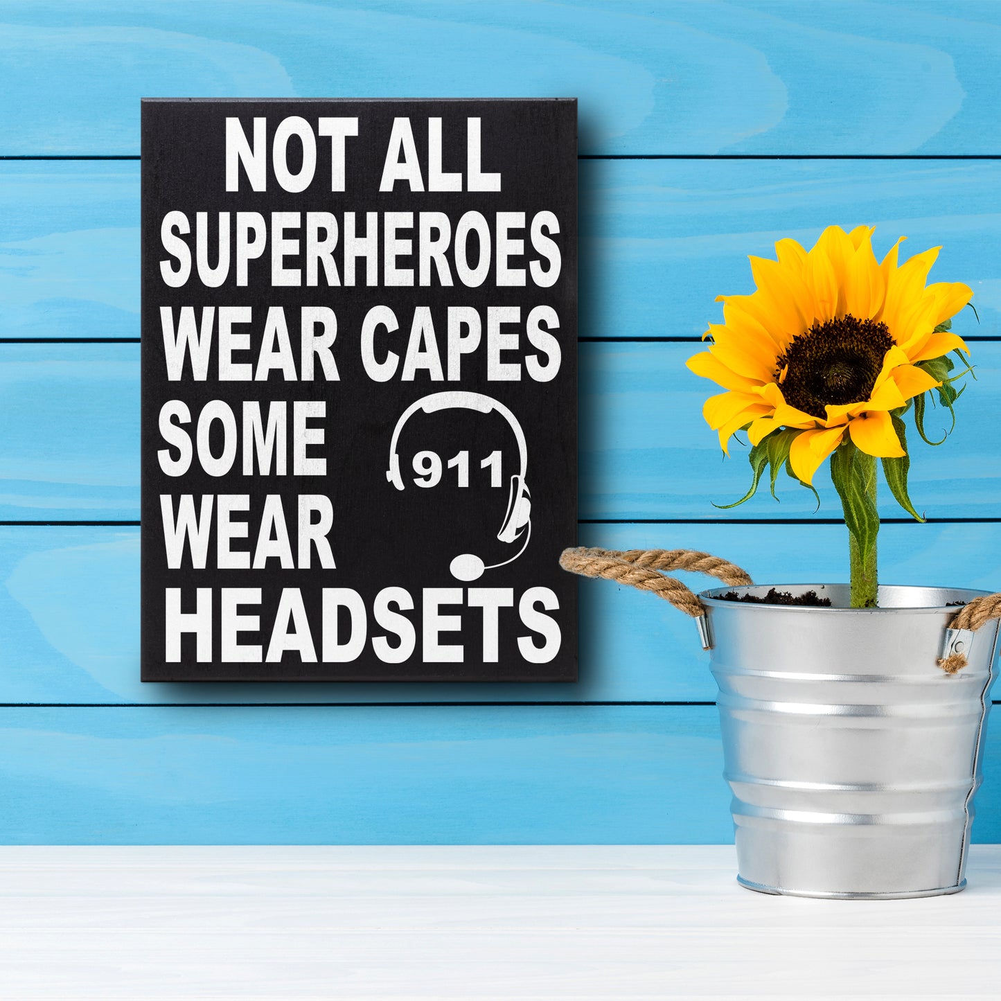 JennyGems 911 Dispatcher and Operator Gift Sign Decor, Wall Hanging and Tabletop Decoration, 8x6 inches, Made in USA