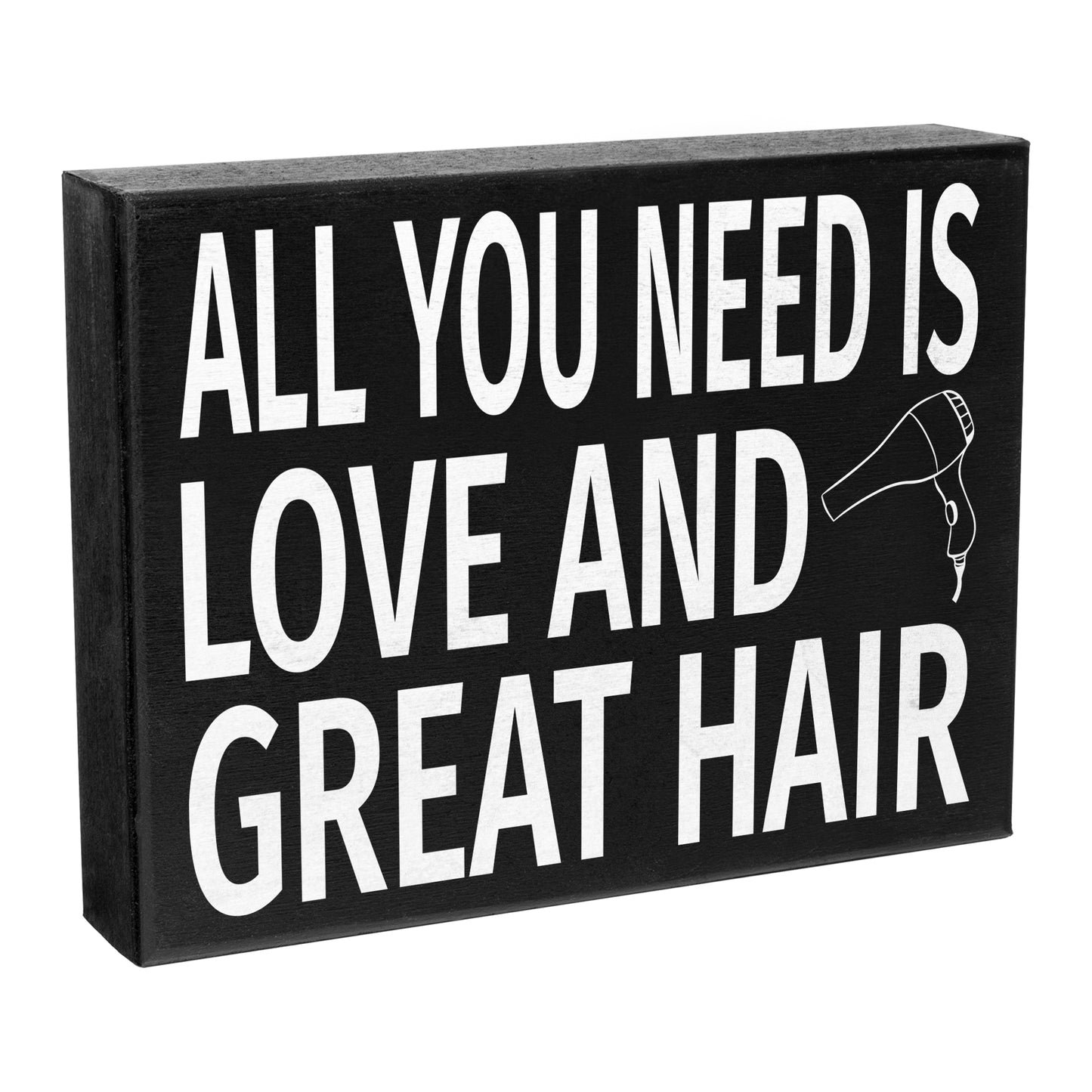 JennyGems Hairdresser Gifts, Hairstylists Gift For Salon, Barber Shop, Hairdresser, All You Need is Love and Great Hair Wood Gift Sign, Hair Salon Decor, Hair Stylist Gift, Cosmetology Graduation Gift