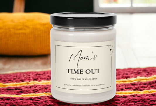 Mom’s Time Out’ Scented Candle – Funny Gift for New Moms, Pregnant Moms, and Baby Showers | Stress Relief and Relaxation Candle
