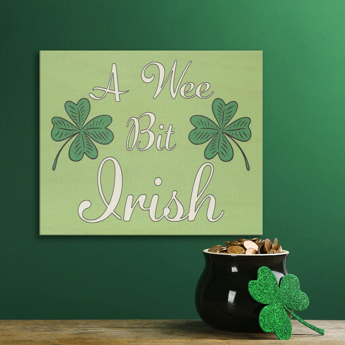 JennyGems St Patricks Day Decor, St Patricks Day Wooden Sign, Irish Decorations for Home, 7.25 x 6 Hanging Wood Sign