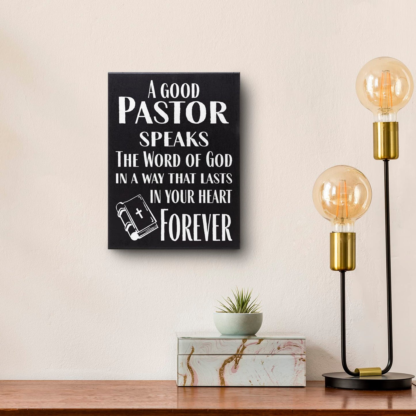Pastor Appreciation American Made Wood Tabletop Sign