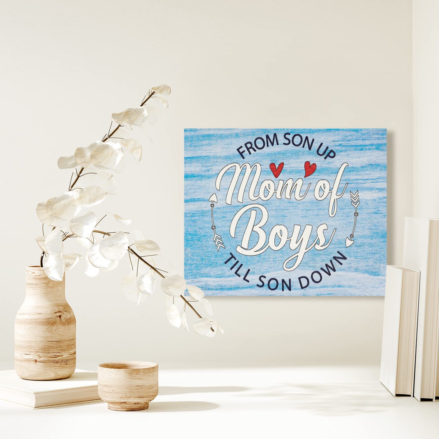 JennyGems Mom Gifts From Daughters, Mothers Day Gifts for Mom, Farmhouse Wall Decor, 7.25 x 6 Wooden Sign, Made in USA
