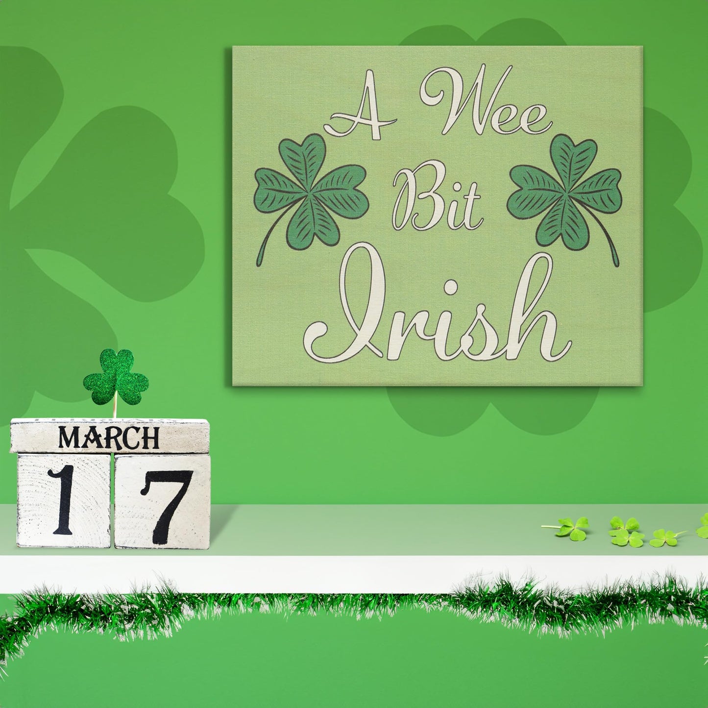JennyGems St Patricks Day Decor, St Patricks Day Wooden Sign, Irish Decorations for Home, 7.25 x 6 Hanging Wood Sign