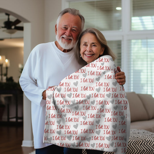 I Love You Blanket - Sherpa Fleece Super Comfy Love Blanket, Valentine's Day Gift, Soft Throw Blanket, Gift for Couples