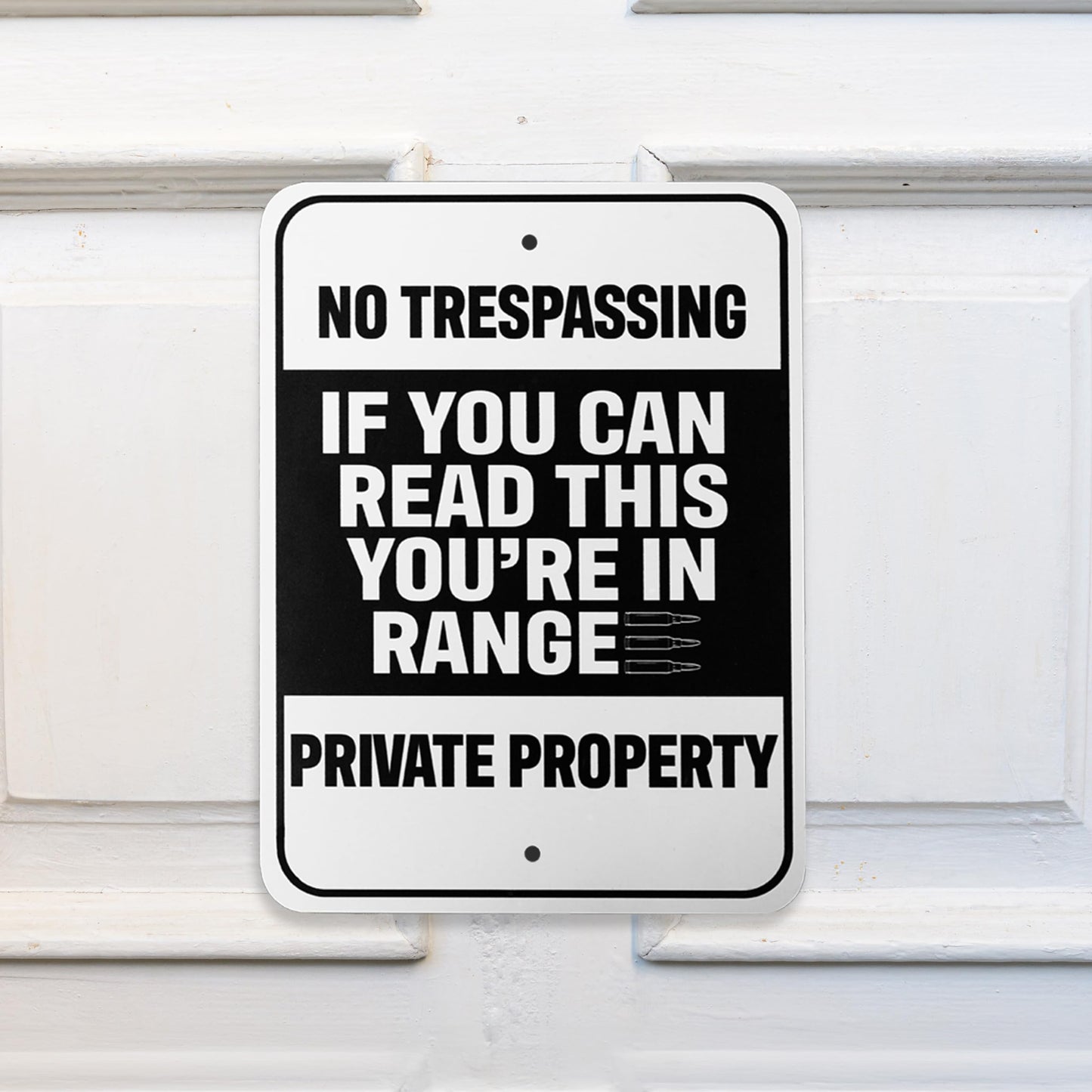 No Trespassing Private Property Sign, Garage Bar Man Cave Decor, Sarcastic Humor Gifts, 9 x 12 Inch Metal Indoor Outdoor, Made in USA