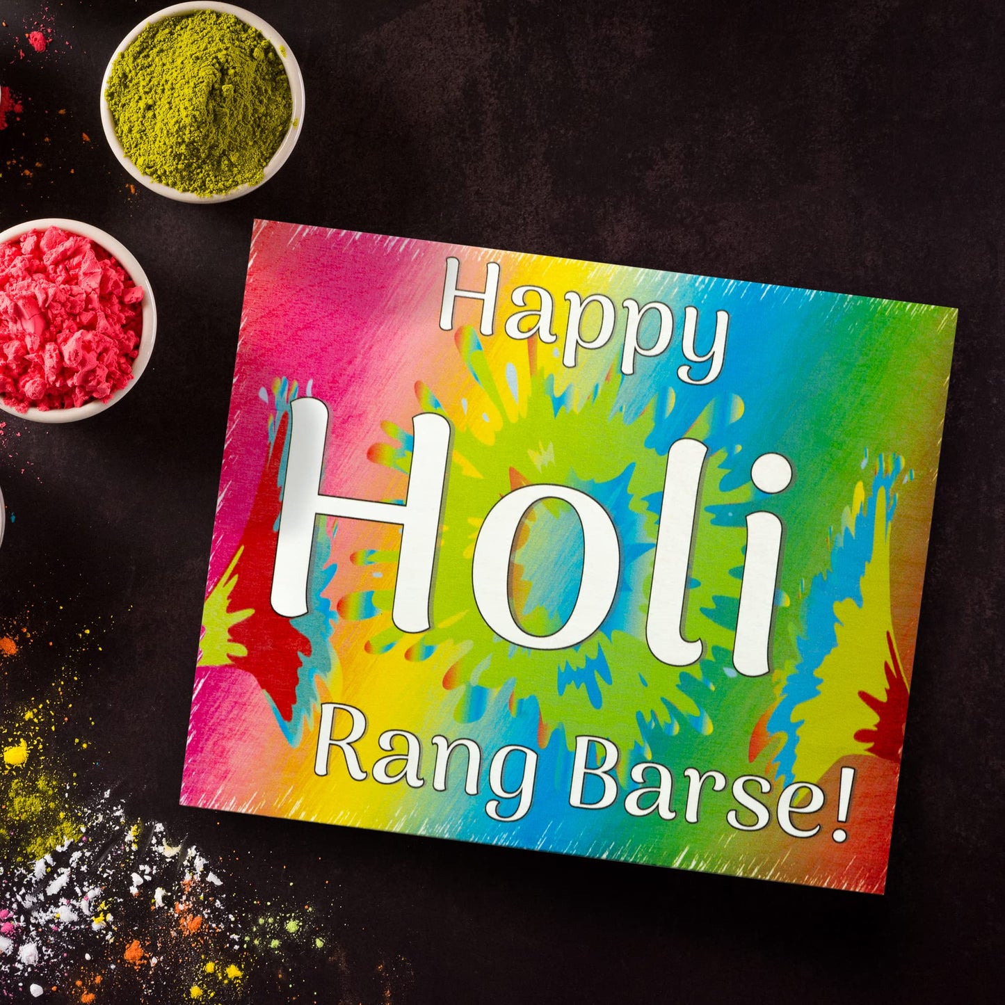 JennyGems Happy Holi Rang Barse Wooden Signs, Holi Decorations Party Supplies