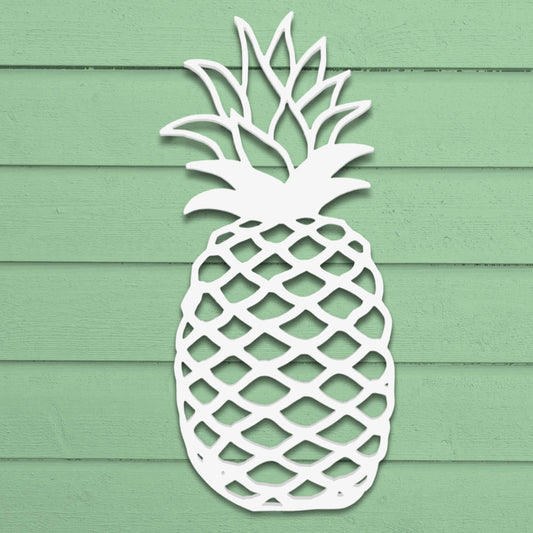 Outdoor Pineapple Wall Art – Tropical Beach House PVC Decoration for Pool, Patio, or Coastal Cottage Décor – Weatherproof Pineapple Sign