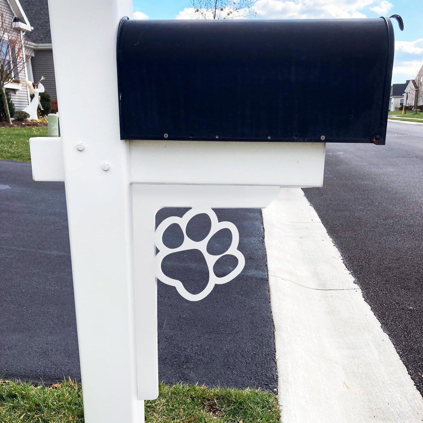 Paw Print Mailbox Bracket and Porch Decor, Indoor Outdoor