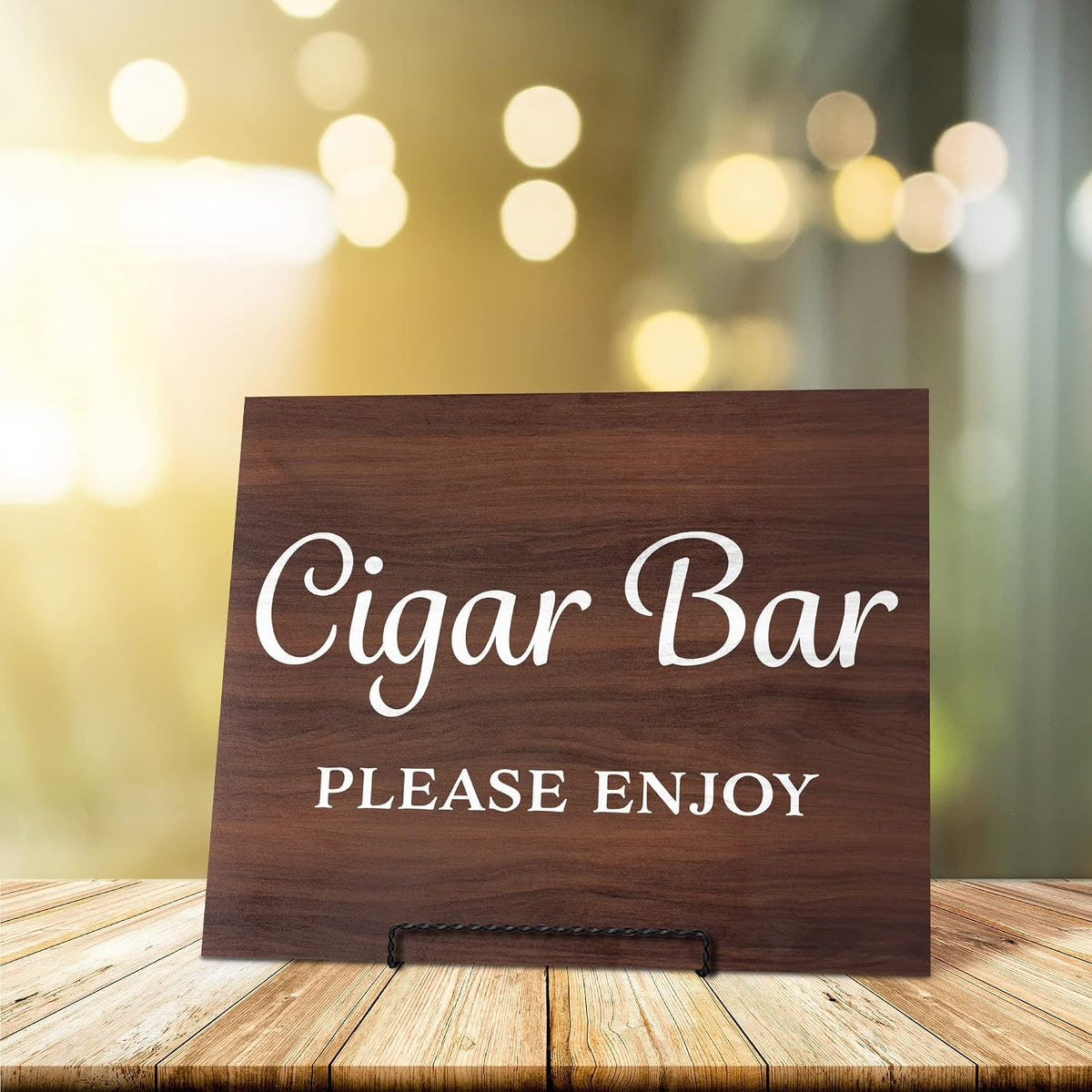 JennyGems Cigar Bar Sign, Wedding Reception Signs, Bar Decorations Party Decor, Brown