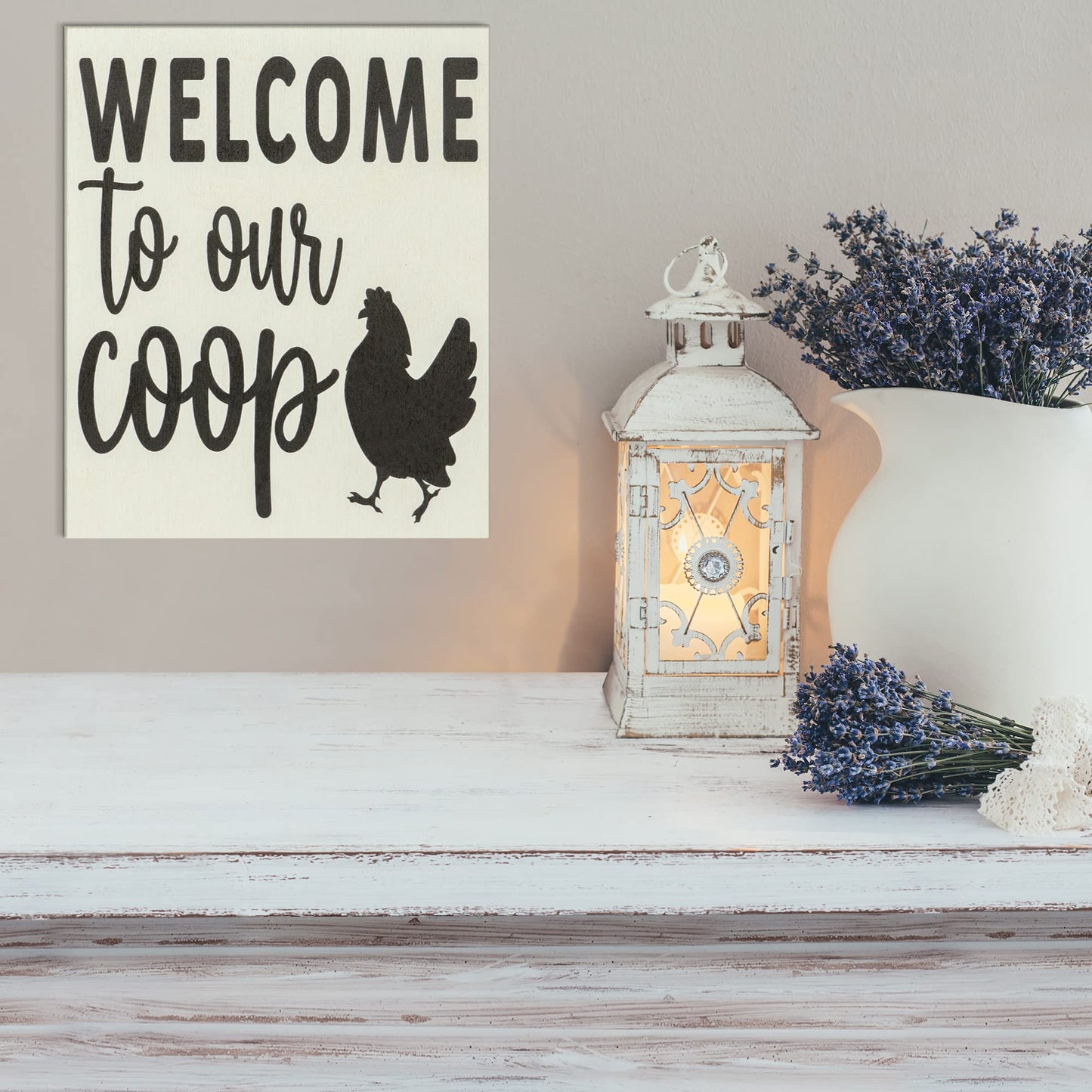 Welcome To Our Coop Wooden Sign, Chicken Sign