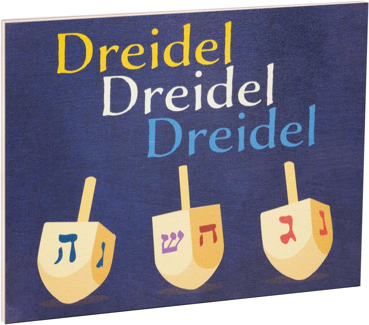 JennyGems Dreidel Hanukkah Decor, Hanukkah Decorations and Dreidel Sign, 7.25x6 Inches