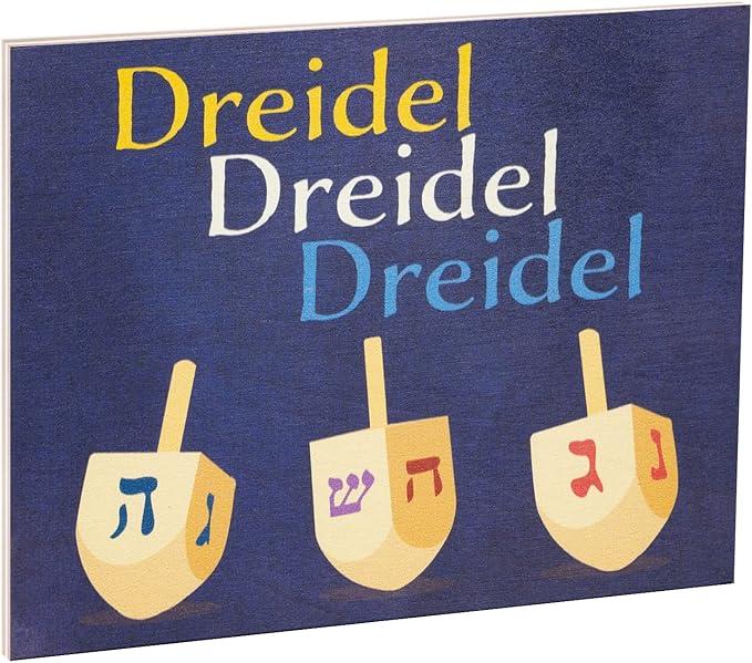 JennyGems Dreidel Hanukkah Decor, Hanukkah Decorations and Dreidel Sign, 7.25x6 Inches