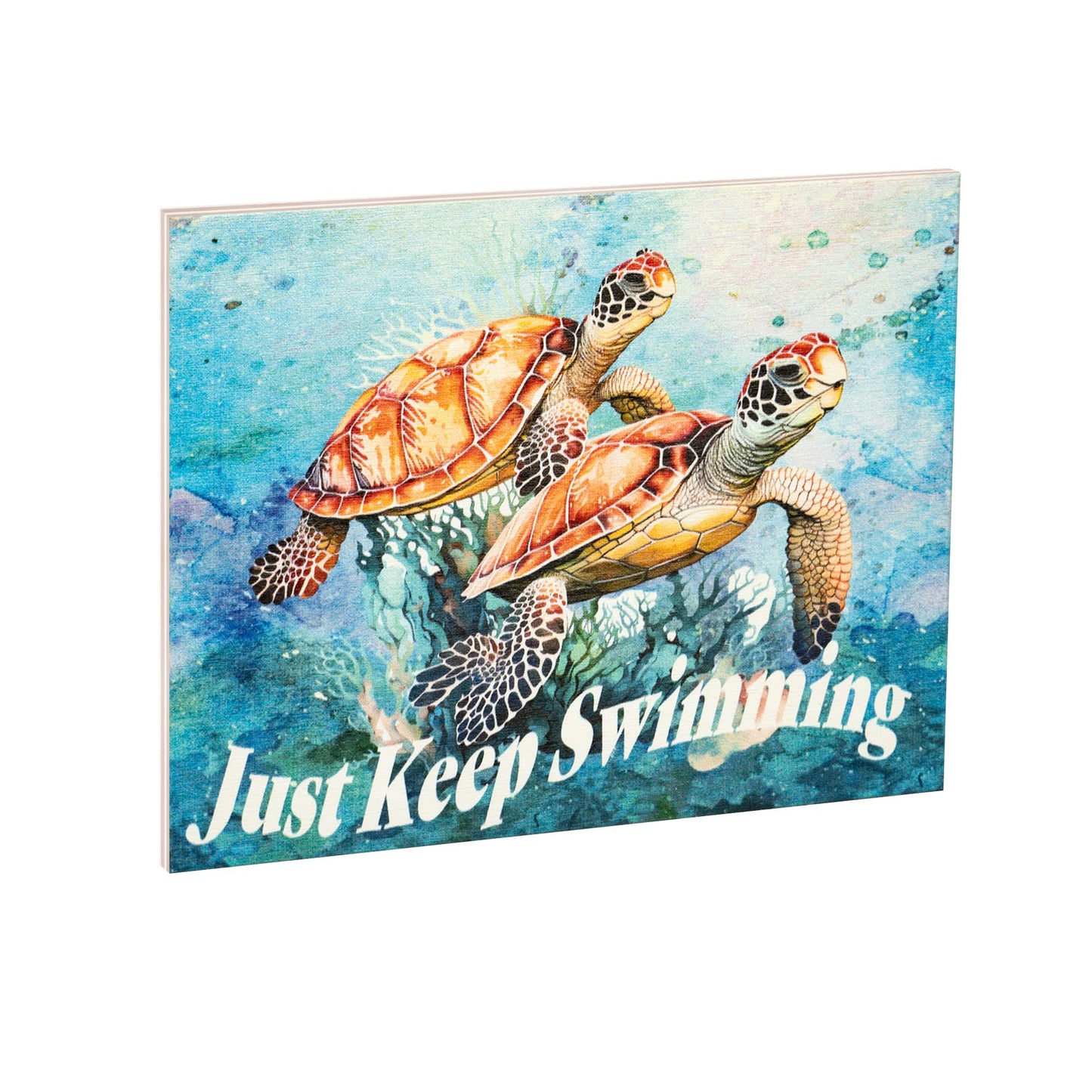 JennyGems Sea Turtle Decor, Ocean Theme Wall Art, Turtle Gifts, Wooden Beach Sign, Made in USA