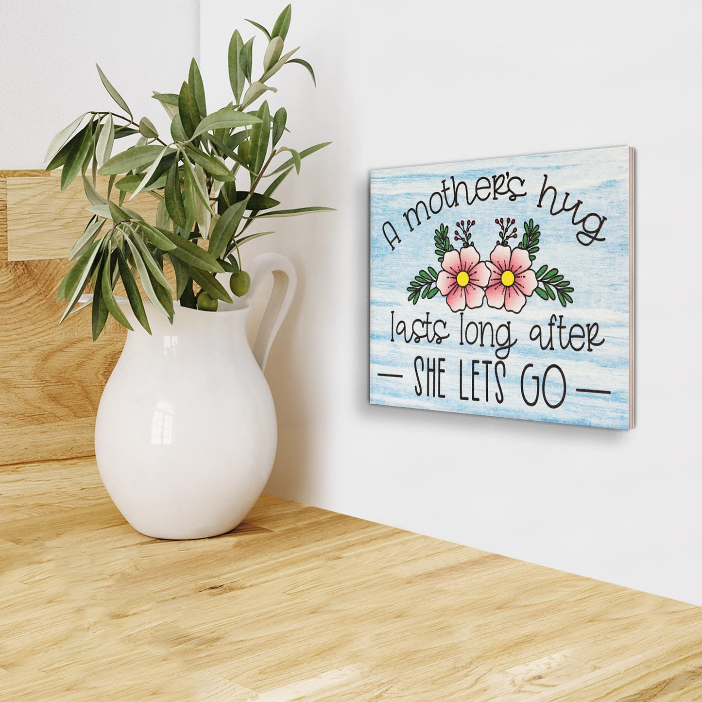 JennyGems Mom Gifts From Daughters, Mothers Day Gifts for Mom, Farmhouse Wall Decor, 7.25 x 6 Wooden Sign, Made in USA