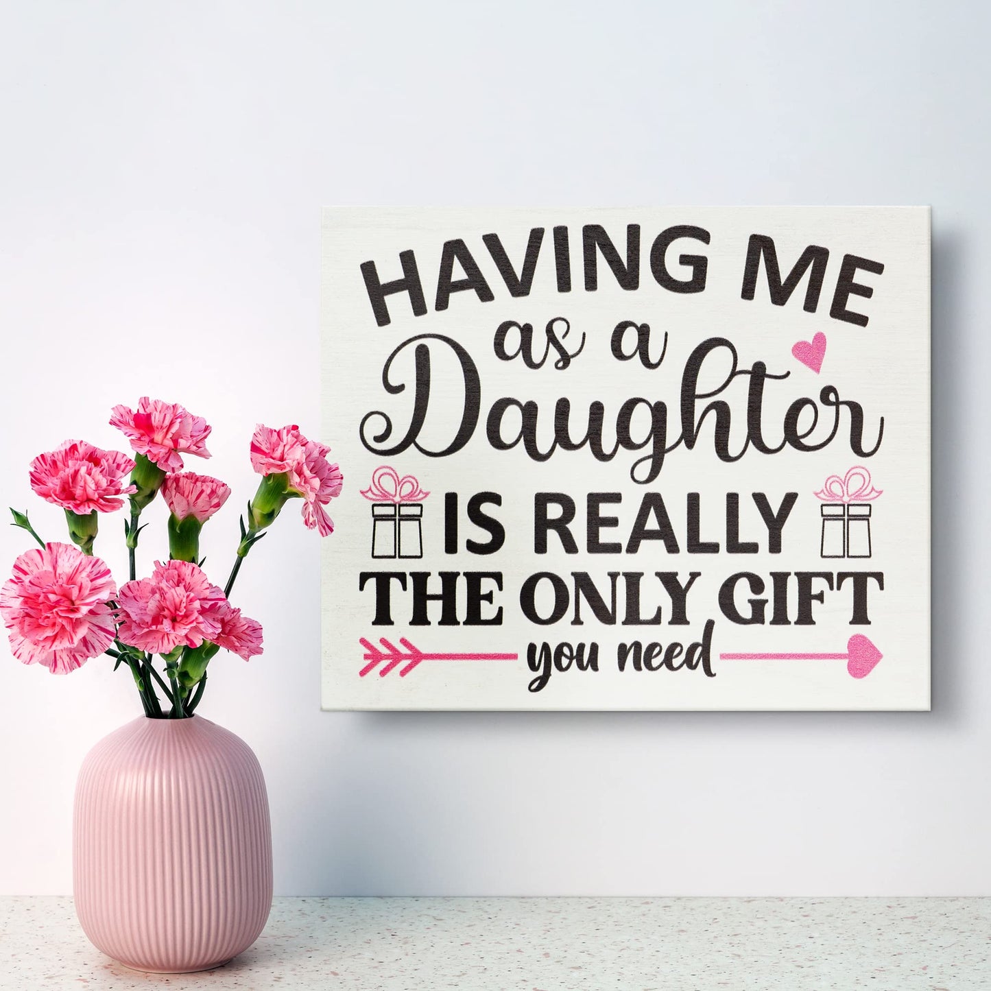 JennyGems Mom Gifts From Daughters, Mothers Day Gifts for Mom, Farmhouse Wall Decor, 7.25 x 6 Wooden Sign, Made in USA