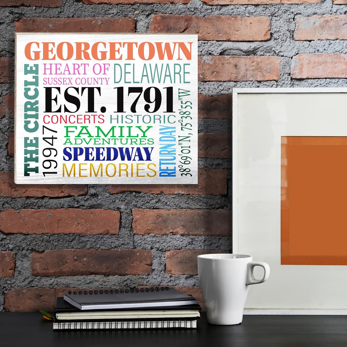 JennyGems Georgetown Delaware Gifts, Delaware Souvenirs, Tabletop and Wall Decor, Made in USA
