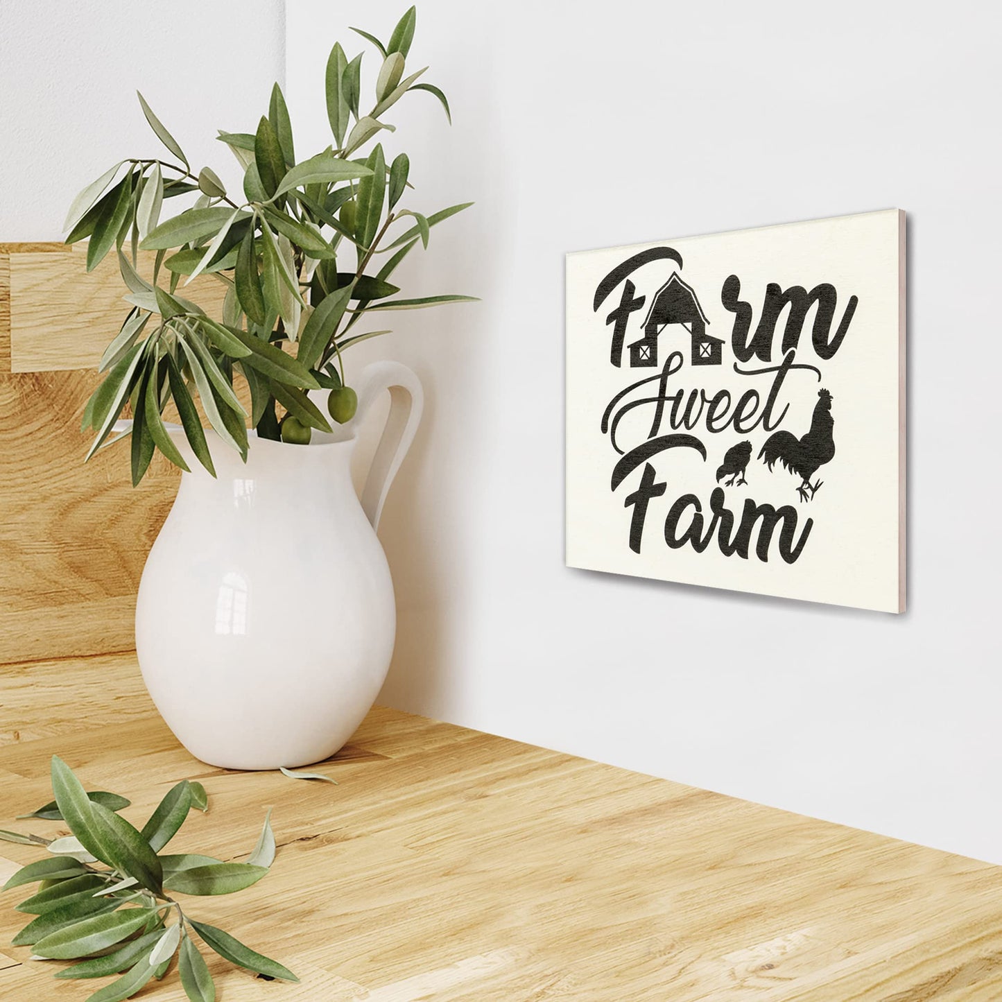 Farm Sweet Farm Wooden Farmhouse Wall Sign