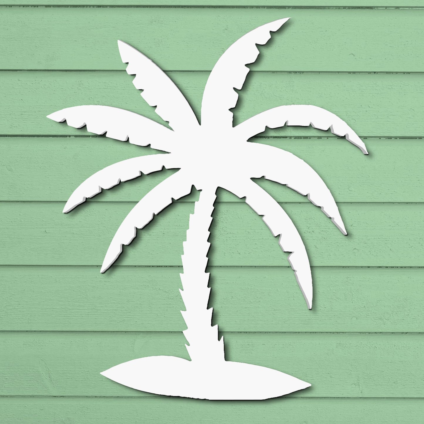 Outdoor Palm Tree Wall Art Beach House Decor – Tropical Palm Tree Sign – Weatherproof PVC Coastal Wall Hanging for Porch Patio or Poolside