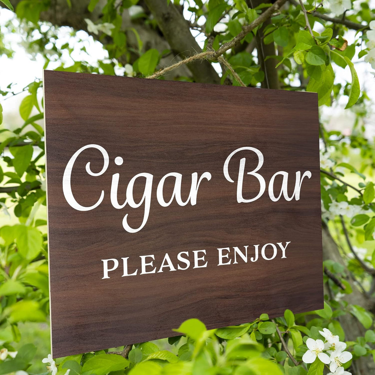 JennyGems Cigar Bar Sign, Wedding Reception Signs, Bar Decorations Party Decor, Brown