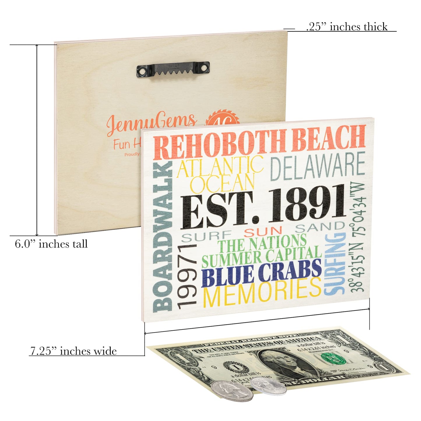 JennyGems Delaware Gifts, Rehoboth Beach Delaware Souvenirs, Delaware Sign, Delaware Decor, Delaware Souvenirs and Gifts, Beach Decor, Made in USA