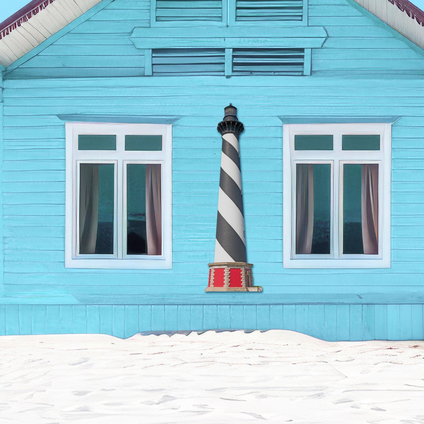 Lighthouse Wall Art, Cape Hatteras North Carolina, Indoor Outdoor Weatherproof PVC Decor