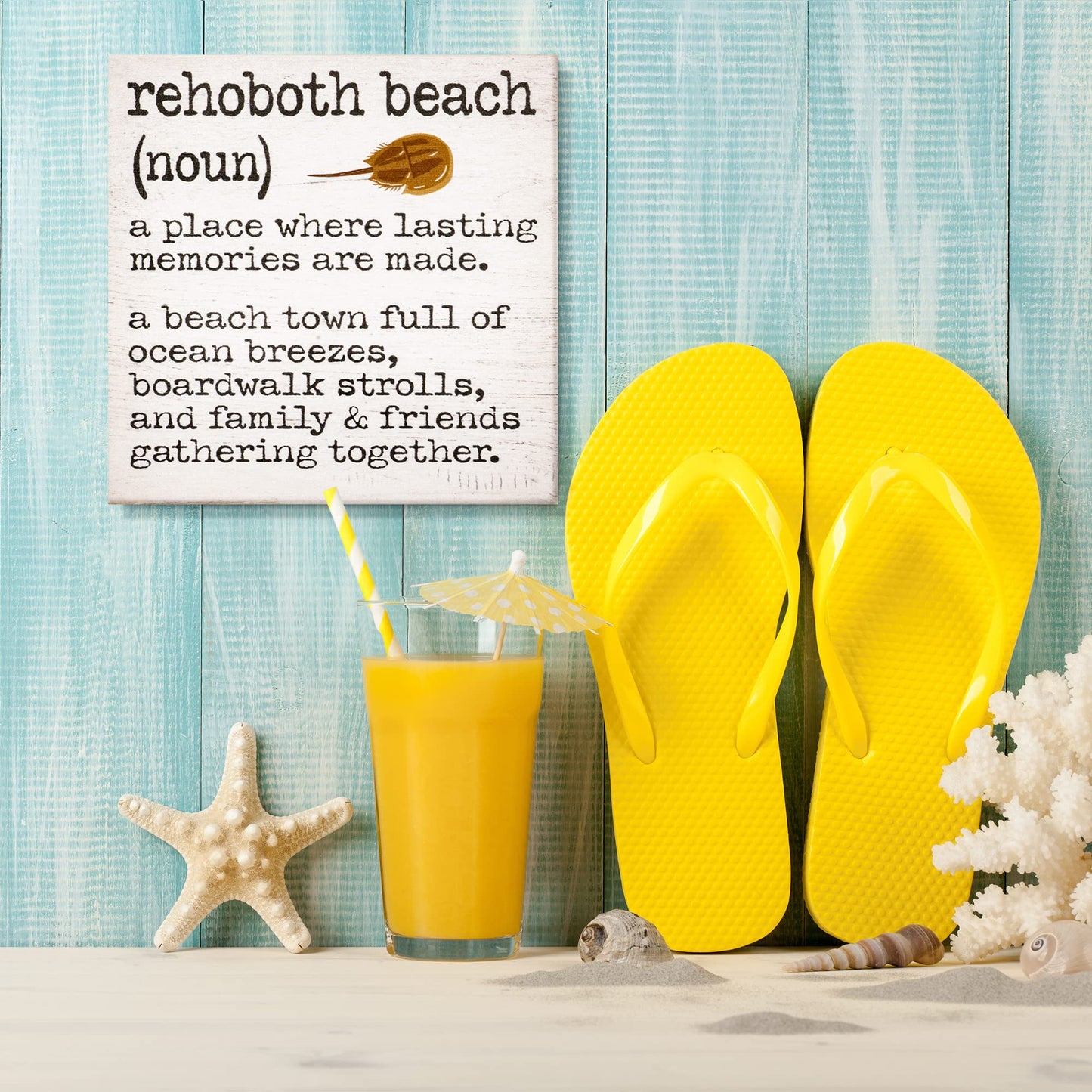 JennyGems Rehoboth Beach Delaware Souvenirs, Rehoboth Beach Definition Wooden Sign, Delaware Decor