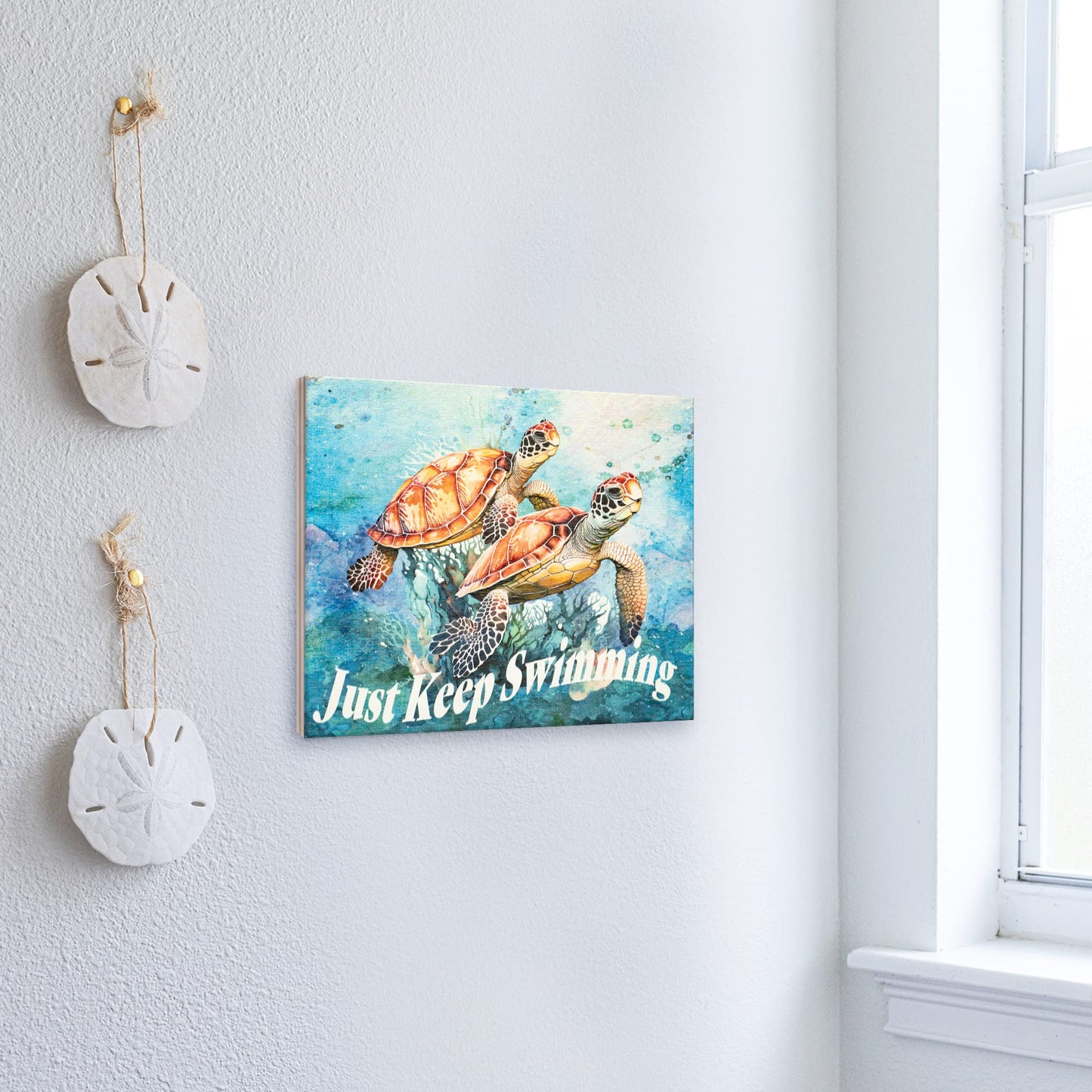 JennyGems Sea Turtle Decor, Ocean Theme Wall Art, Turtle Gifts, Wooden Beach Sign, Made in USA