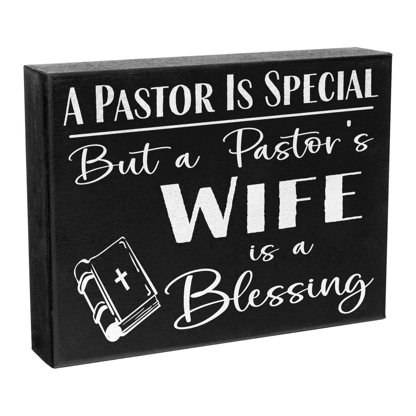 JennyGems Pastor's Wife Appreciation Gifts, A Pastor's Wife is a Blessing Wooden Sign, Wall Hanging and Shelf Decor, Made in USA