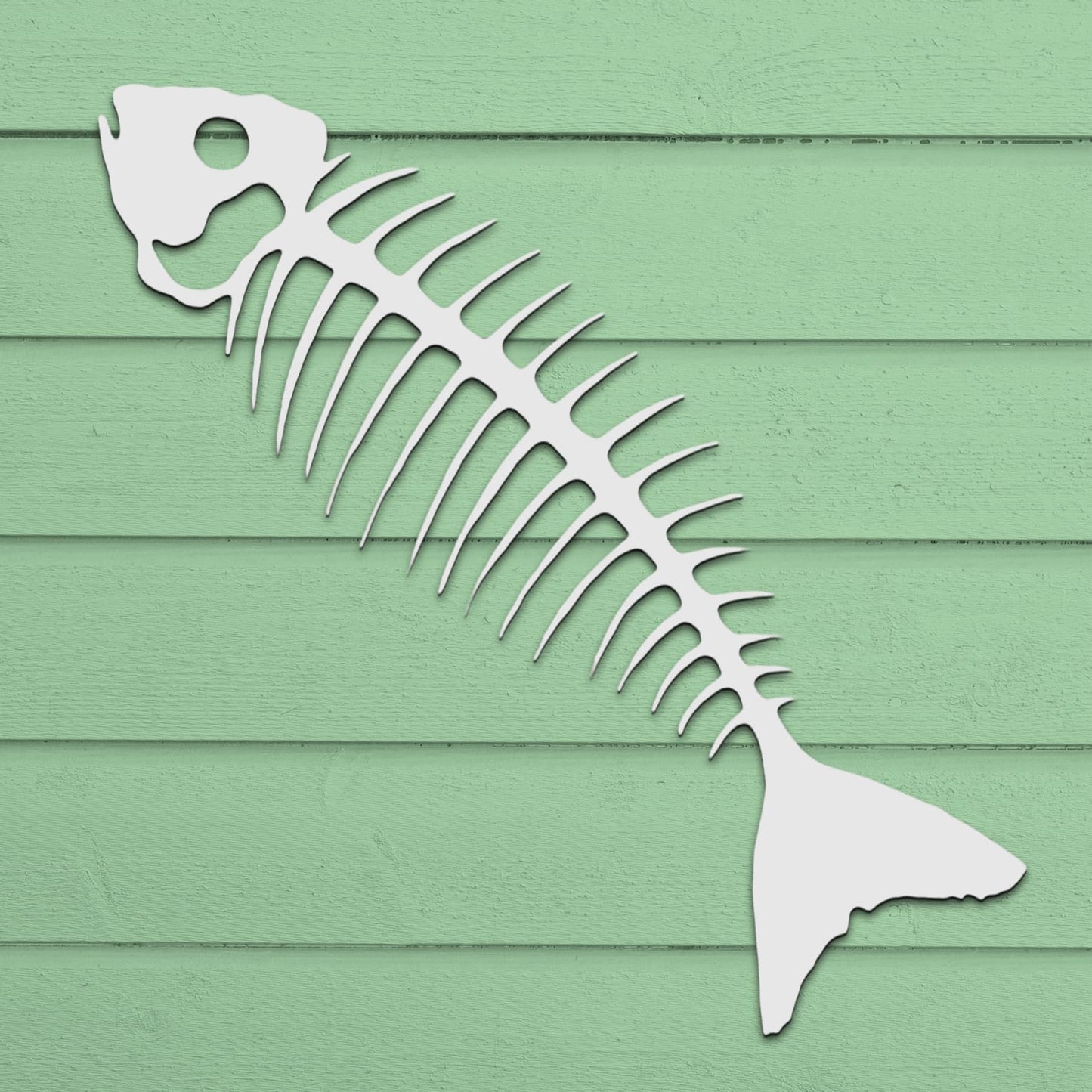 Outdoor Bonefish Wall Art – PVC Nautical Fish Decoration for Coastal Beach House, Pool Area, Fence and Shed – Weatherproof & Paintable
