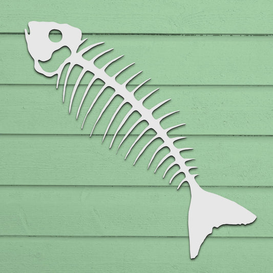 Outdoor Bonefish Wall Art – PVC Nautical Fish Decoration for Coastal Beach House, Pool Area, Fence and Shed – Weatherproof & Paintable