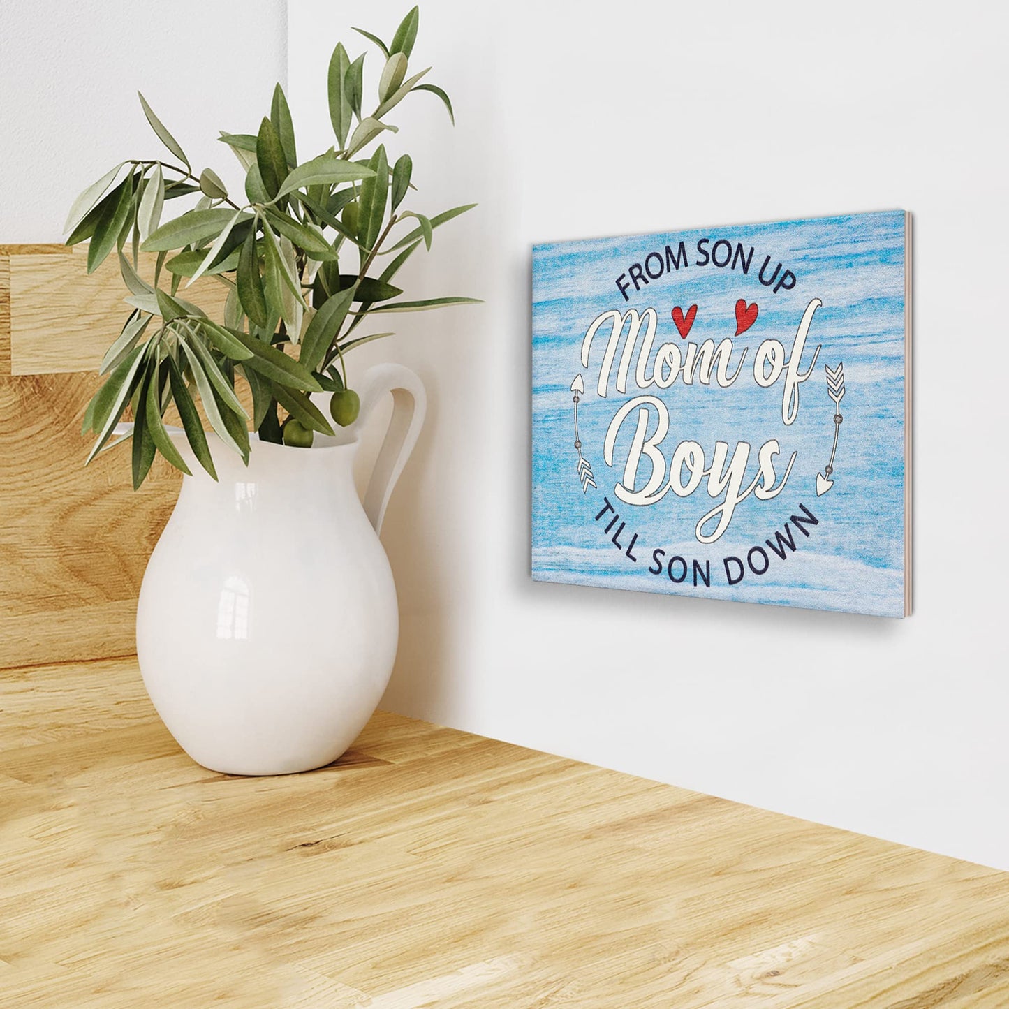 JennyGems Mom Gifts From Daughters, Mothers Day Gifts for Mom, Farmhouse Wall Decor, 7.25 x 6 Wooden Sign, Made in USA