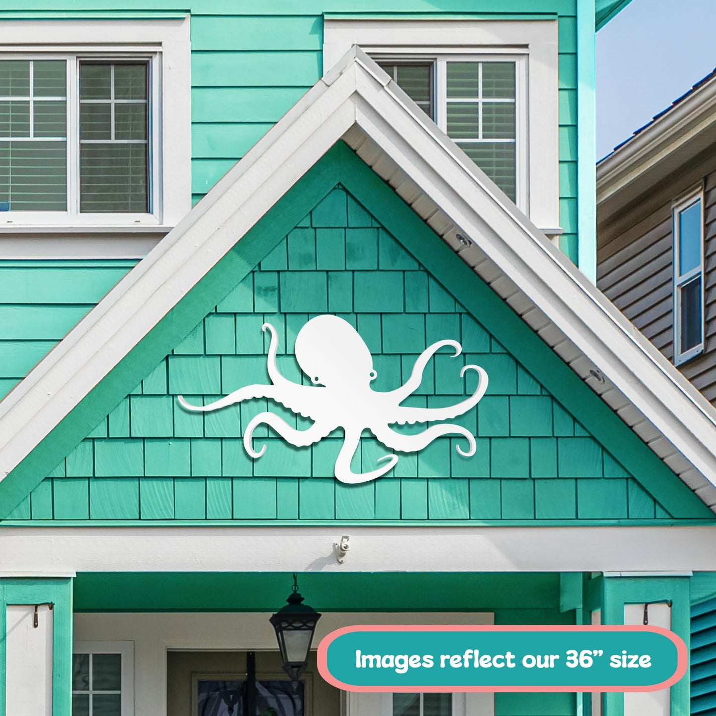 Outdoor Octopus Wall Art – PVC Coastal Beach House Decoration – Octopus Sign – Weatherproof Nautical Wall Hanging – Ocean-Inspired Home Decor