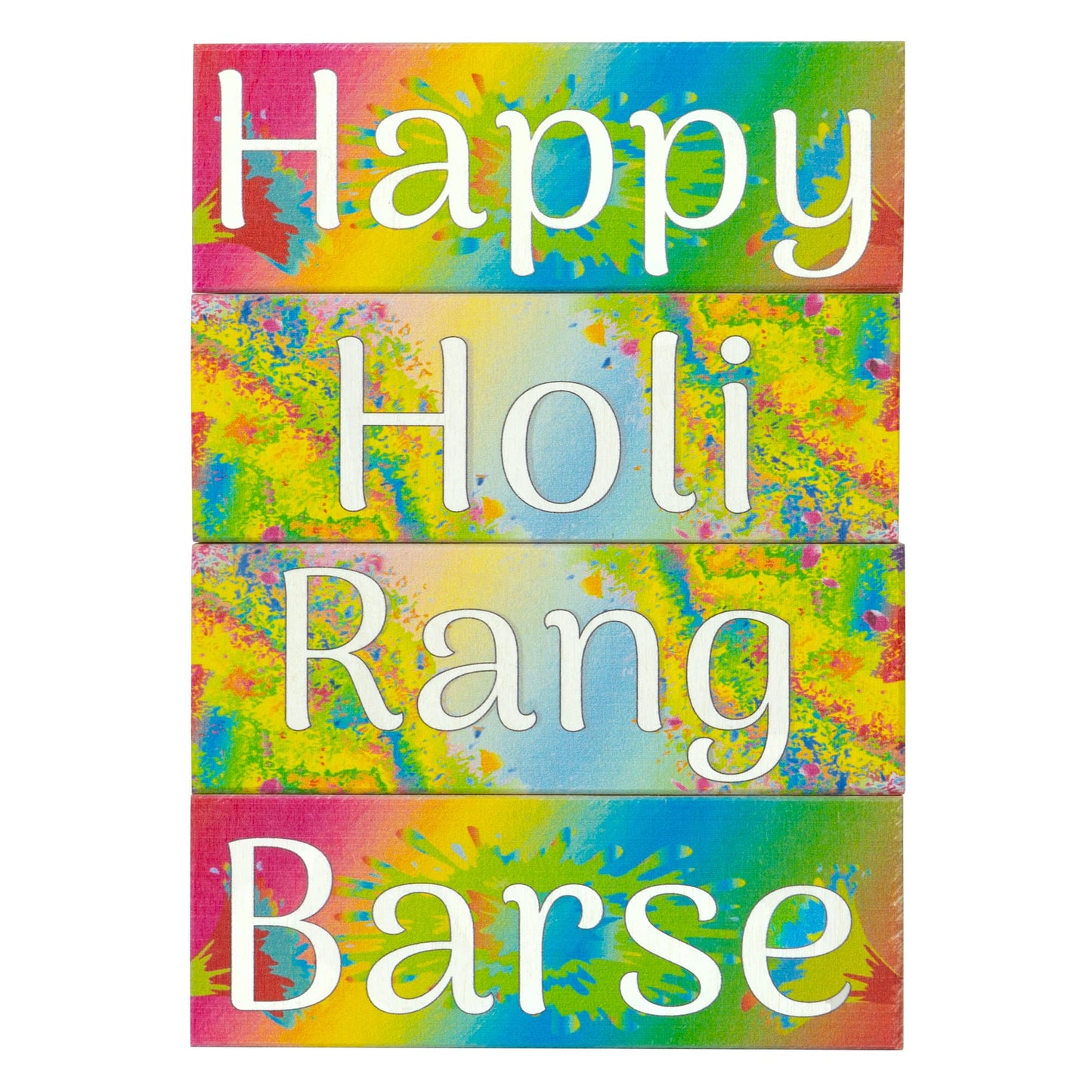JennyGems Happy Holi Rang Barse Wooden Signs, Holi Decorations Party Supplies