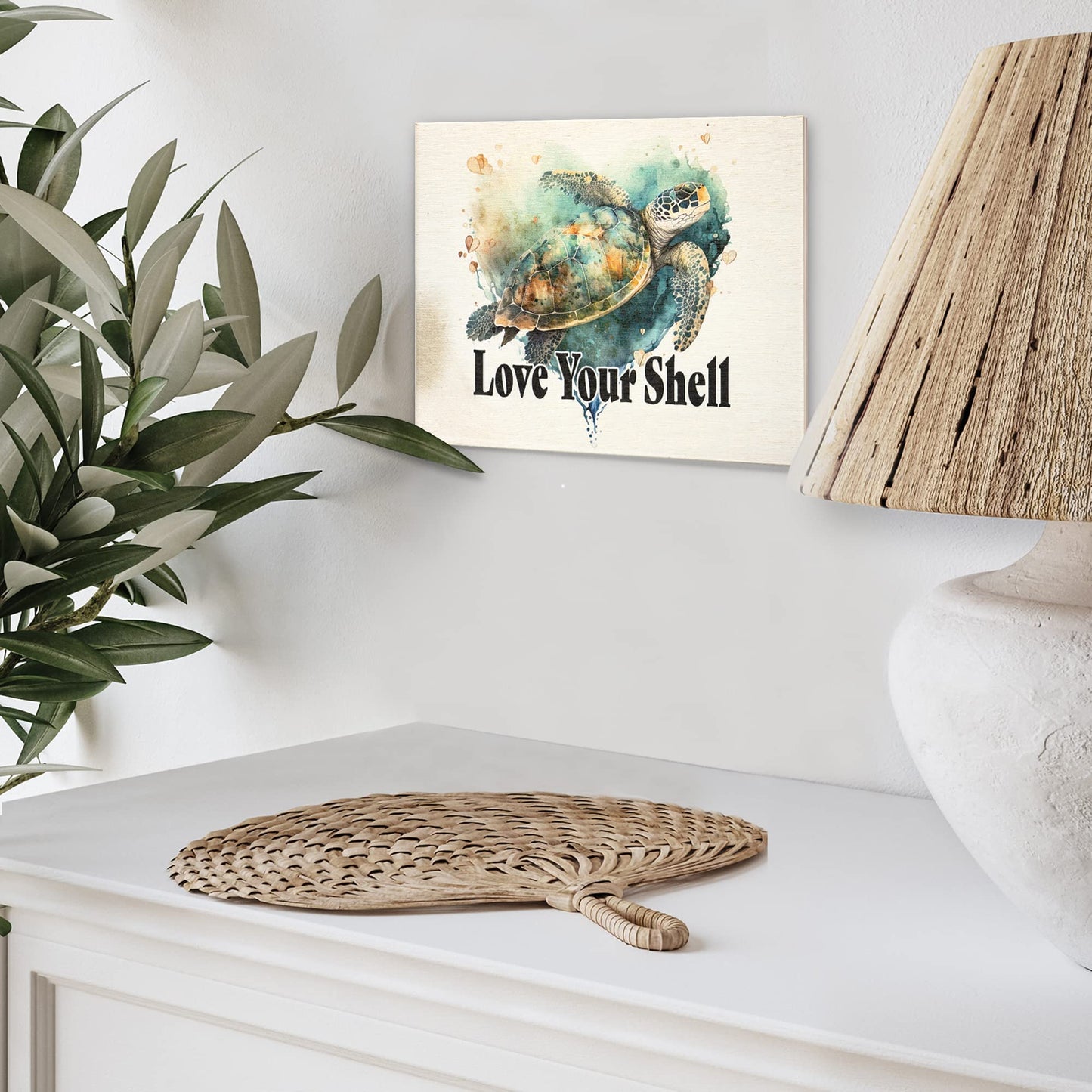 JennyGems Sea Turtle Decor, Ocean Theme Wall Art, Turtle Gifts, Wooden Beach Sign, Made in USA