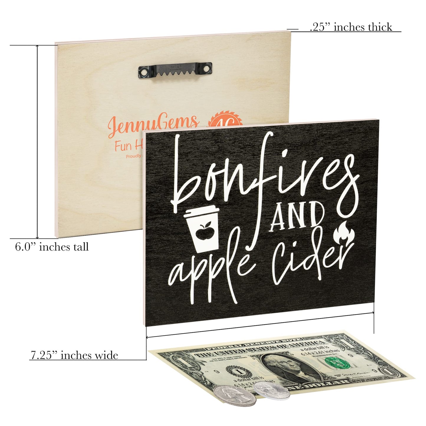 Bonfires And Apple Cider Wooden Fall Sign