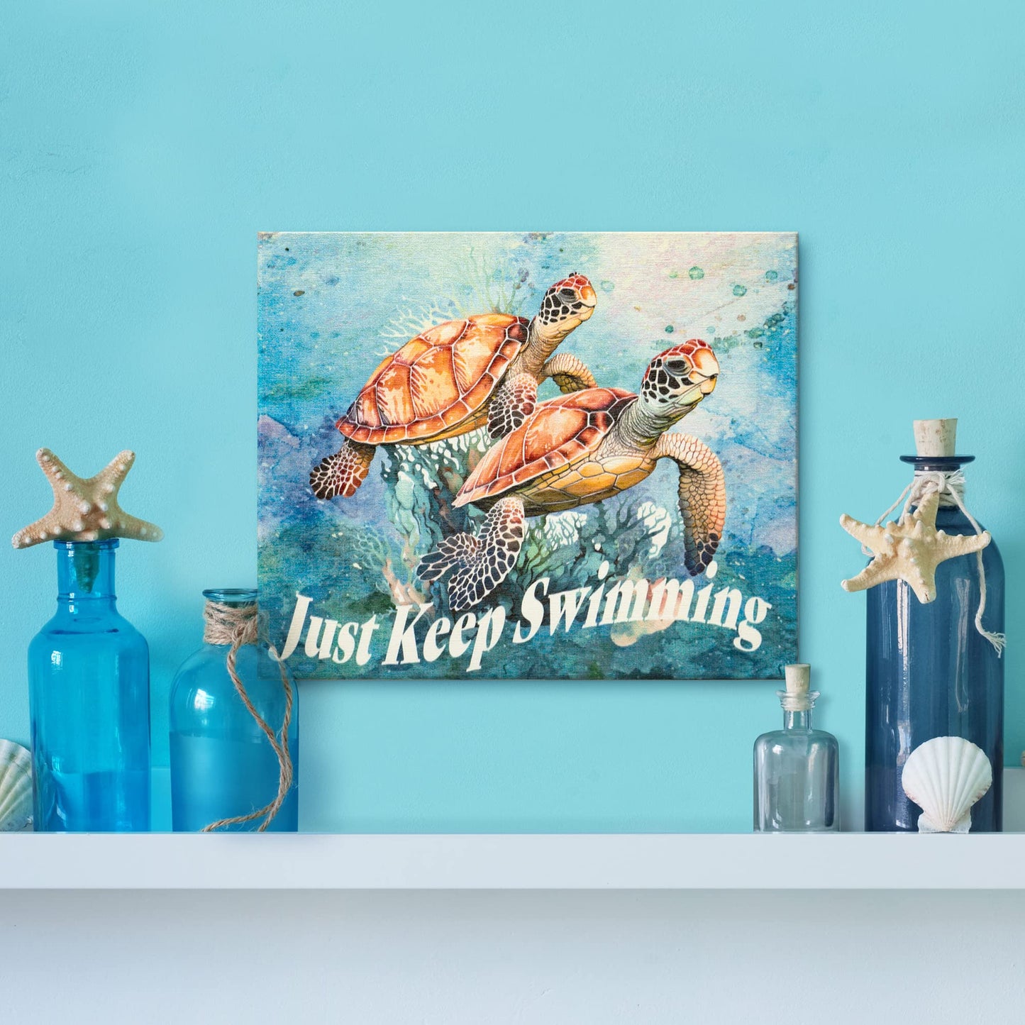 JennyGems Sea Turtle Decor, Ocean Theme Wall Art, Turtle Gifts, Wooden Beach Sign, Made in USA