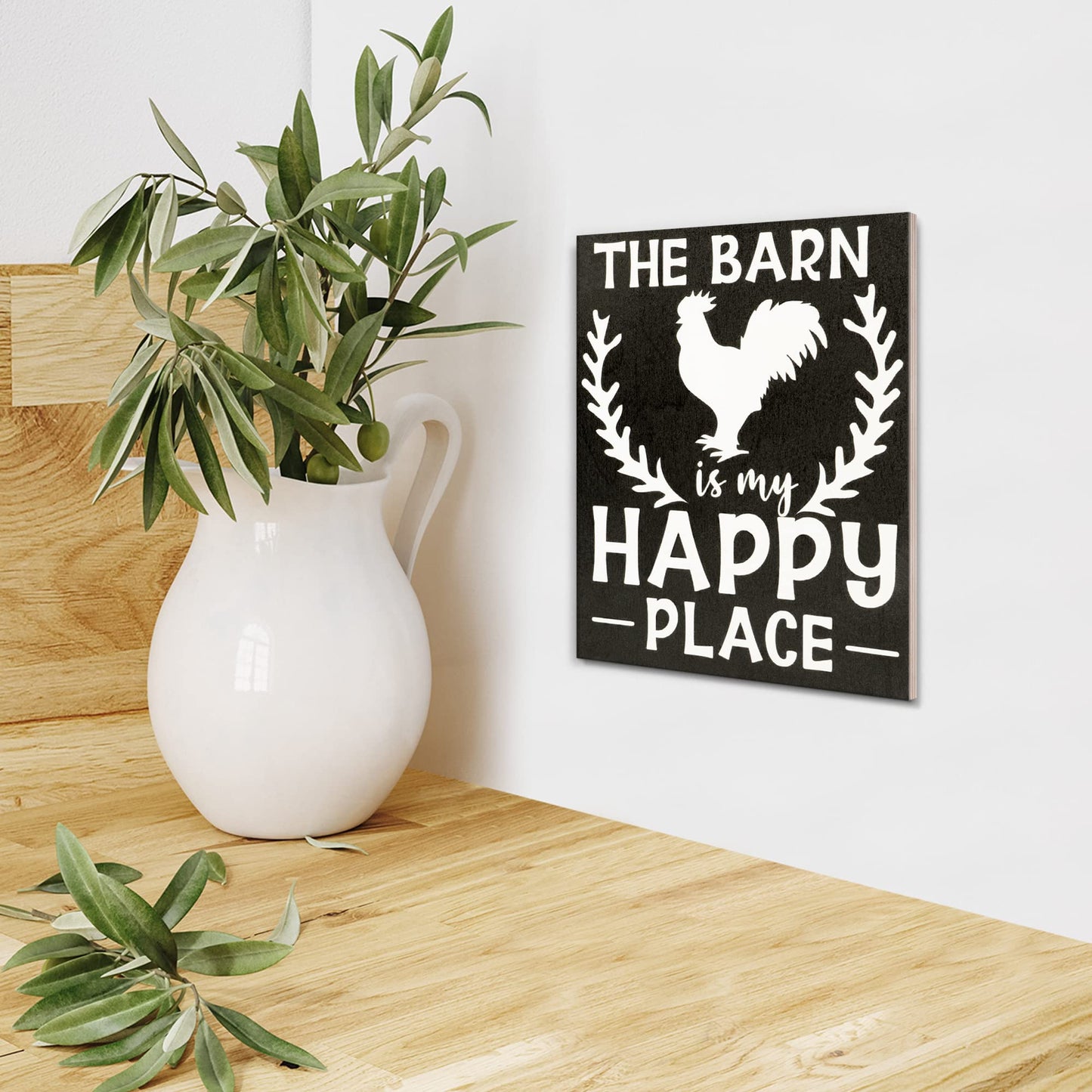 The Barn is My Happy Place Wooden Sign, Farmhouse Decor, Country Farm Gifts, Made in USA