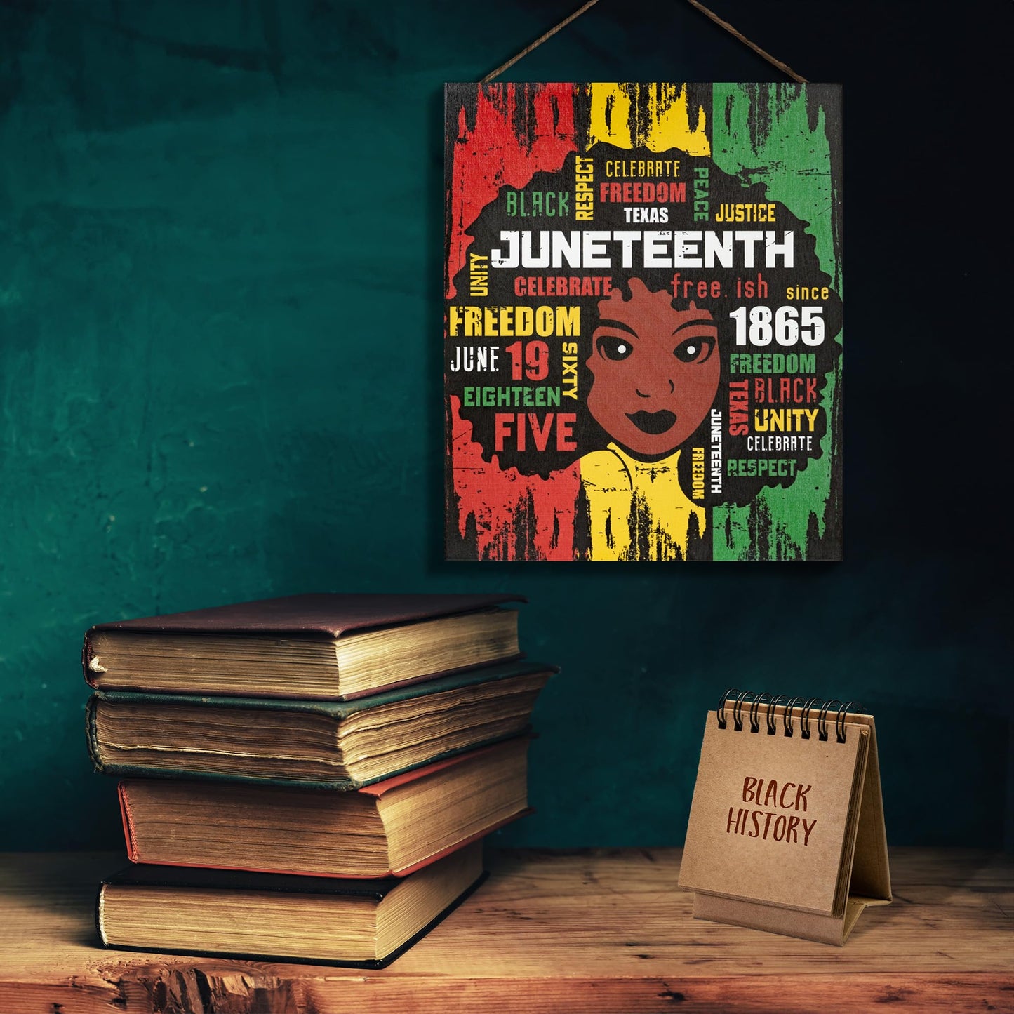 JennyGems Juneteenth Decorations, Black Independence Day, African American Freedom Day, Emancipation June 19 1865, Juneteenth Decor, 10 x 12 Wooden Sign