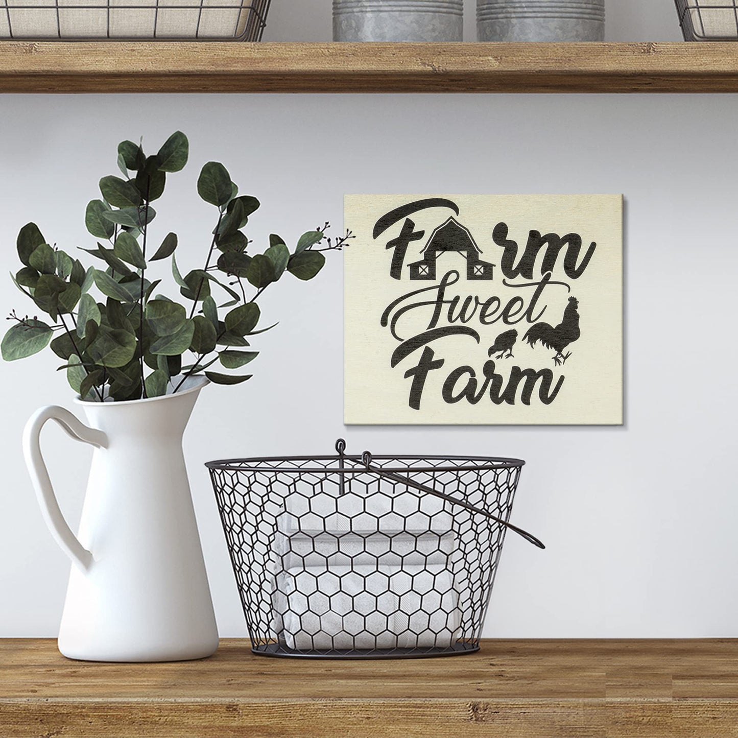 Farm Sweet Farm Wooden Farmhouse Wall Sign