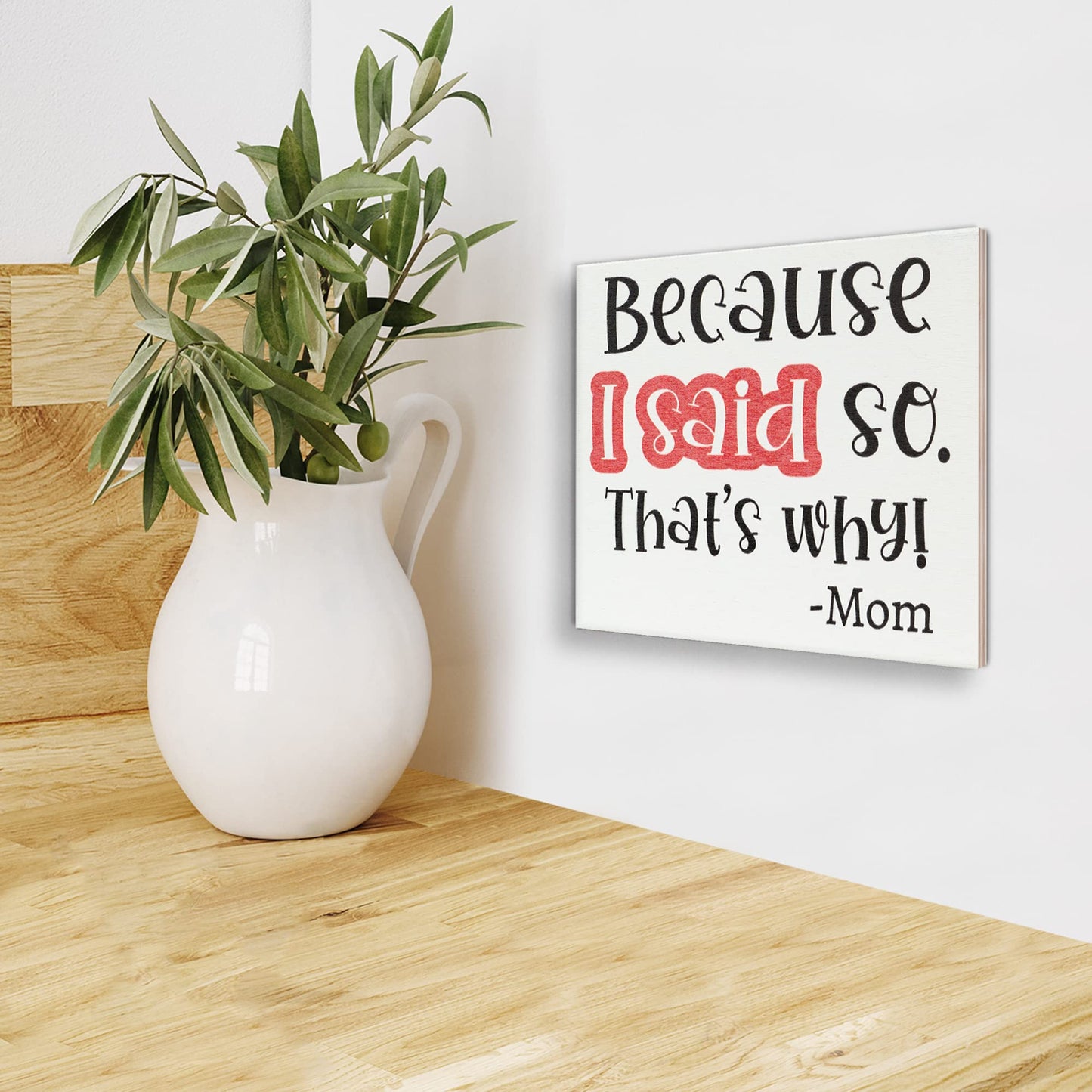 JennyGems Mom Gifts From Daughters, Mothers Day Gifts for Mom, Farmhouse Wall Decor, 7.25 x 6 Wooden Sign, Made in USA