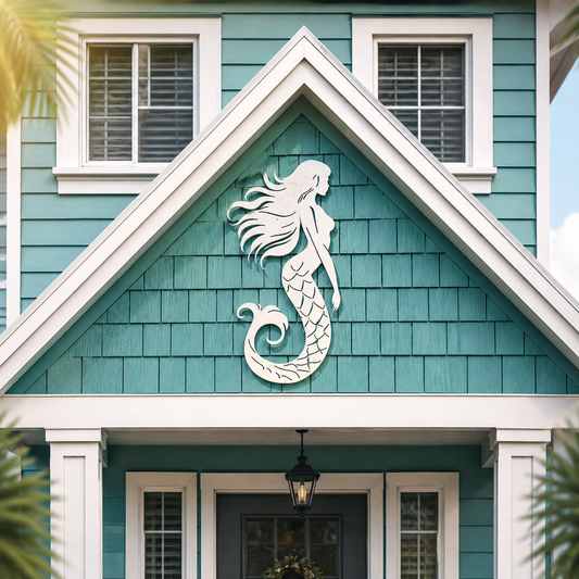 Mermaid, Outdoor Sign, PVC, Horizontal, Coastal Home Decoration