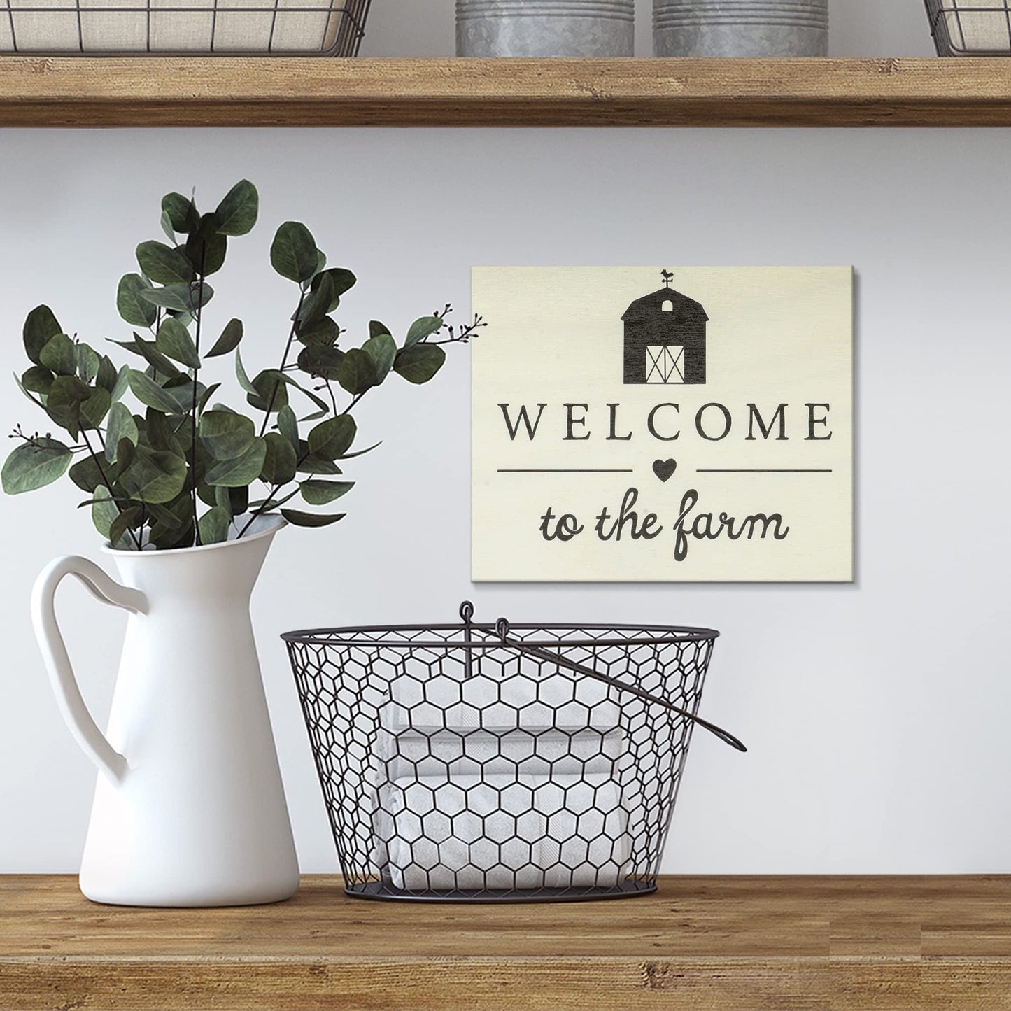 Welcome To The Farm White Wooden Sign