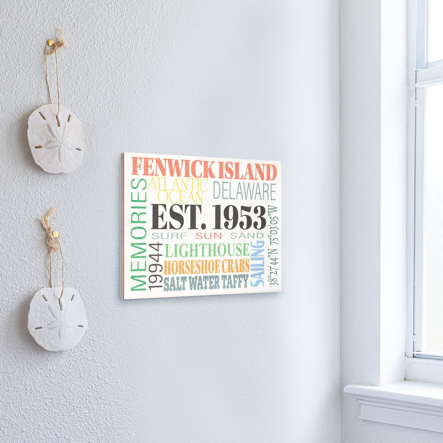 JennyGems Fenwick Island Town Memories Wooden Sign, Delaware Gifts, Made in USA